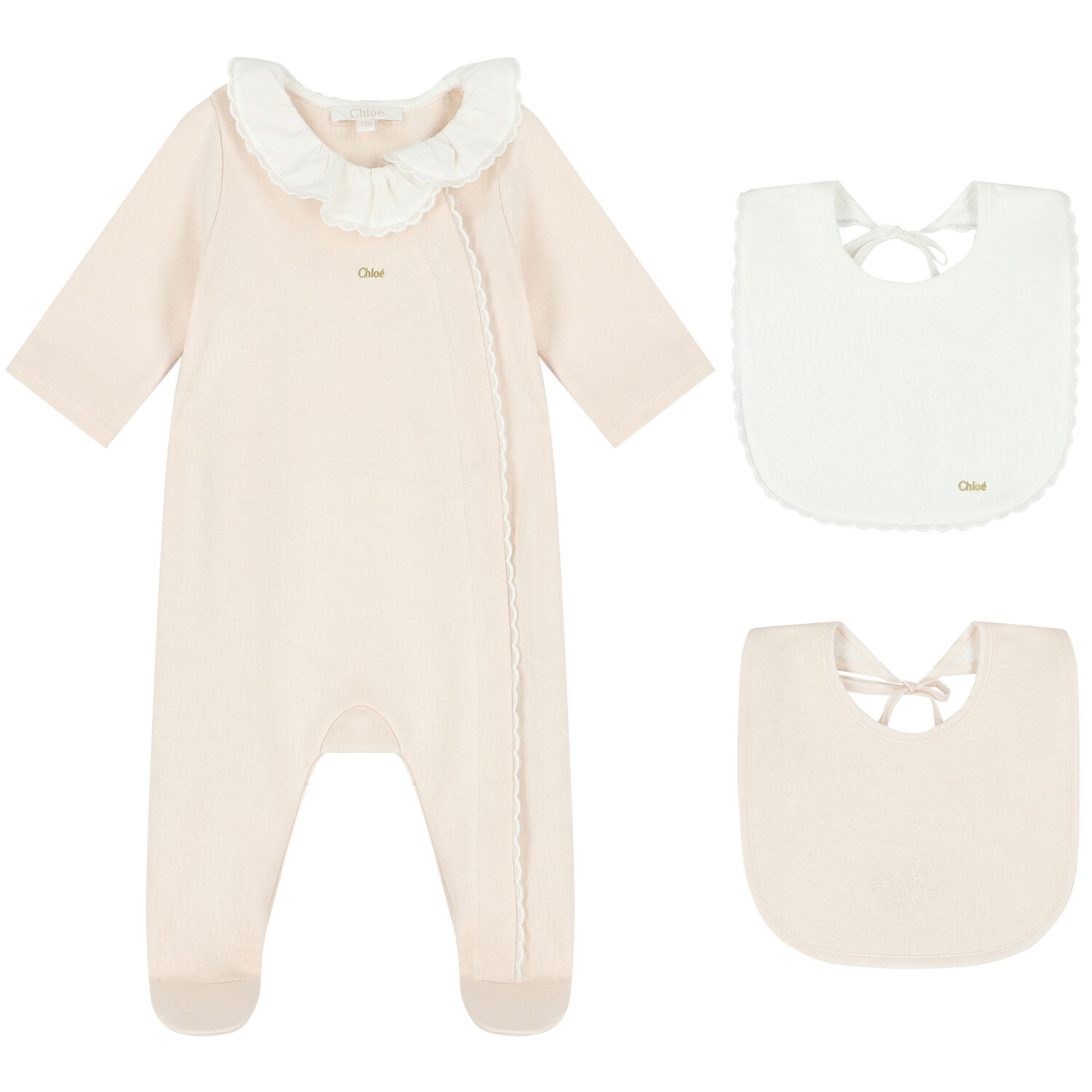 Baby Girls Pink Babygrow & Bib Gift Set, 1, hi-res