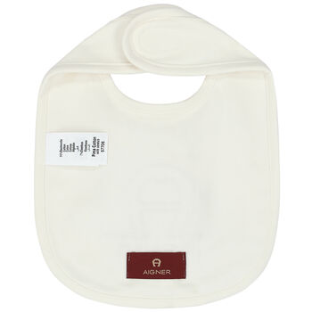 Ivory & Gold Pima Cotton Logo Bib