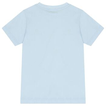 تيشيرت باللون الأزرق بشعار للأولاد
