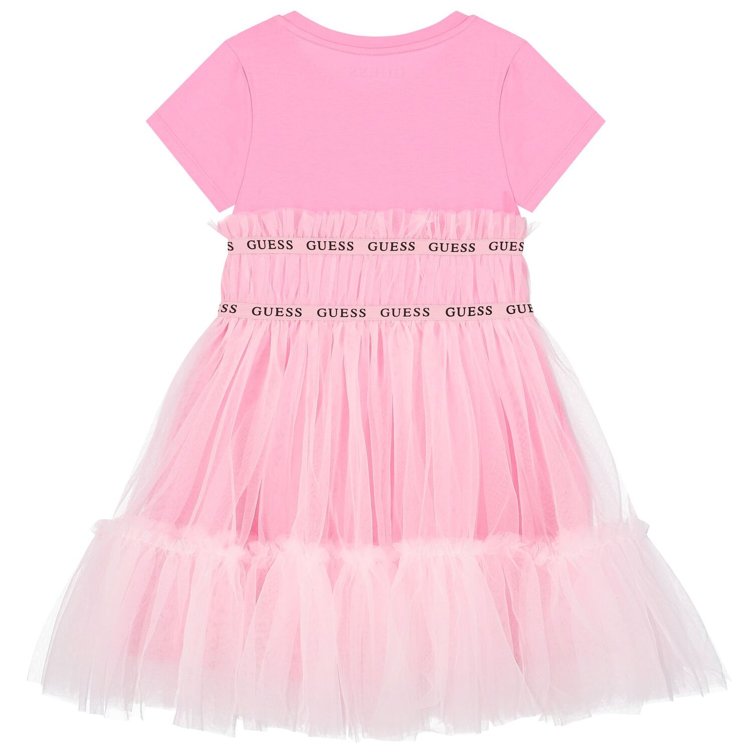 Girls Pink Logo Tulle Dress, 1, hi-res image number null