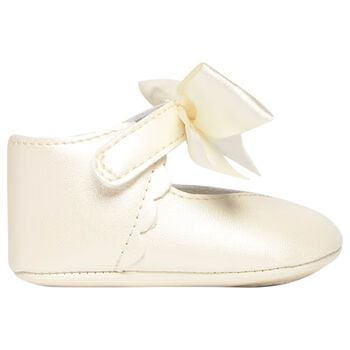 Baby Girls Ivory Bow Pre Walker Shoes