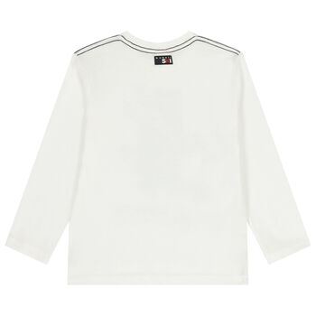 Boys Ivory Bear Long Sleeve Top