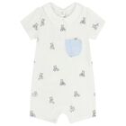 Baby Boys White & Blue Rompers ( 2-Pack ), 2, hi-res