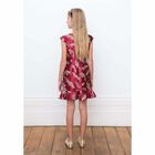 Older Girls Red & Gold Brocade Dress, 1, hi-res