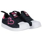 Girls Black & Pink Superstar 360 Trainers, 1, hi-res