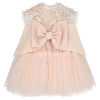 Girls Pink Rhinestone Tulle Dress