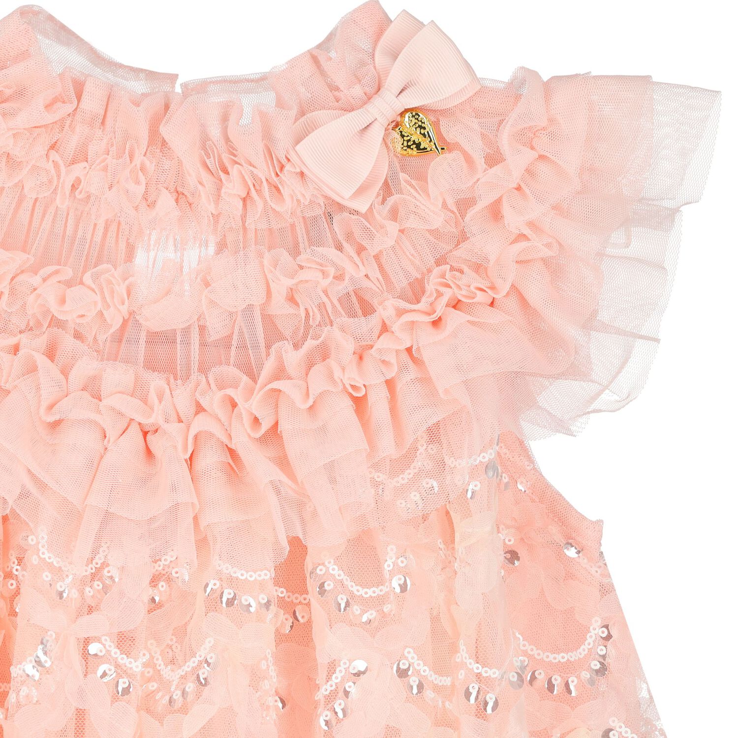 Girls Pink Sequin Tulle Dress, 1, hi-res image number null