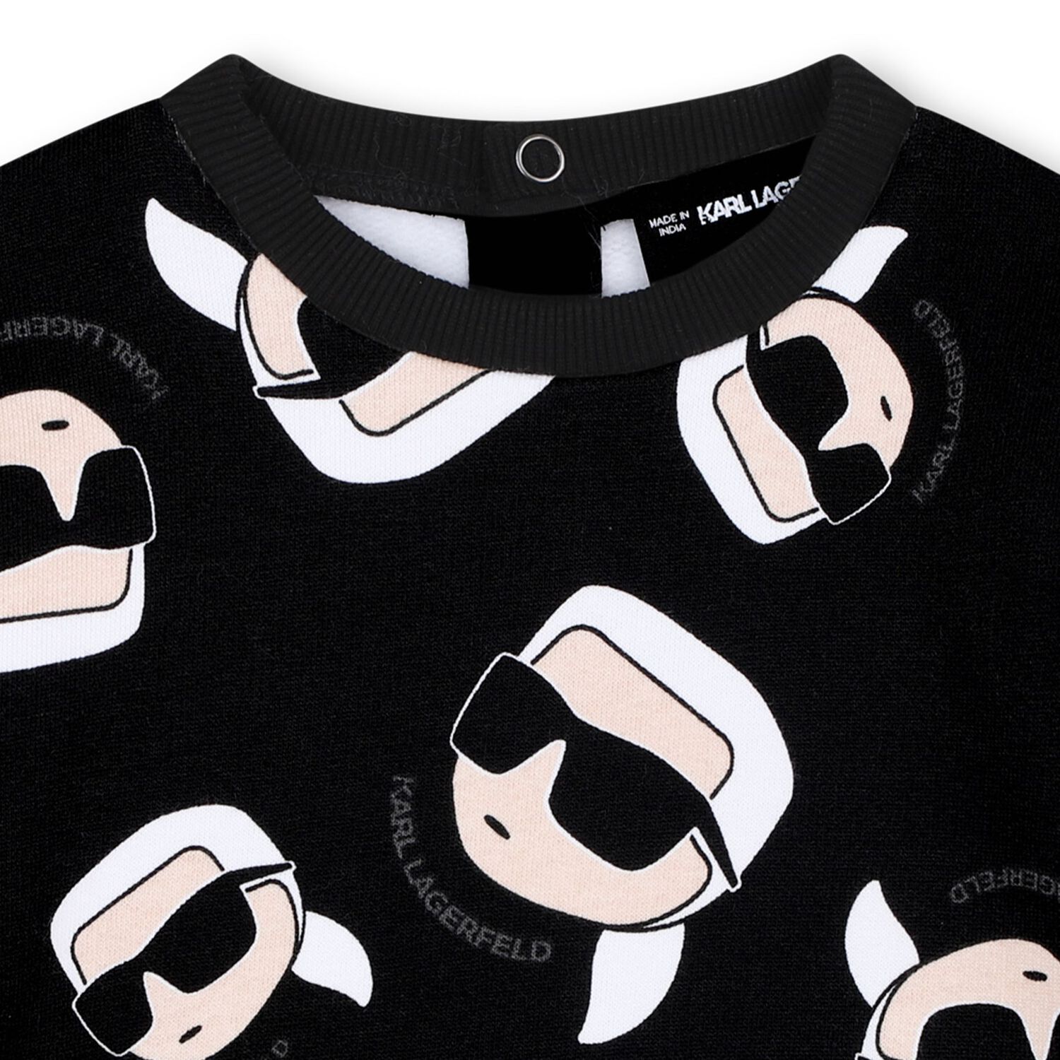 Younger Boys Black Ikonik Karl Sweatshirt, 1, hi-res