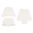 Baby Girls Ivory 3 Piece Skirt Set, 2, hi-res