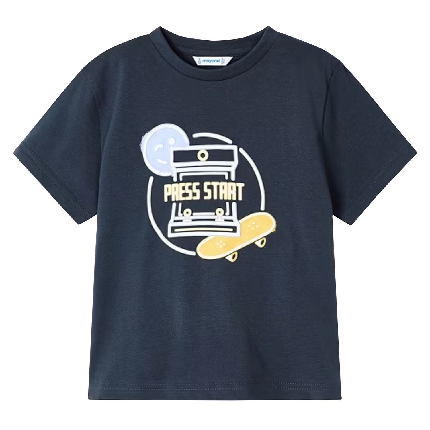 Boys Navy Blue Skate Board T-Shirt, 1, hi-res