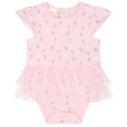 Baby Girls Pink Logo Bodysuit, 1, hi-res