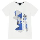Boys White Logo T-Shirt, 2, hi-res