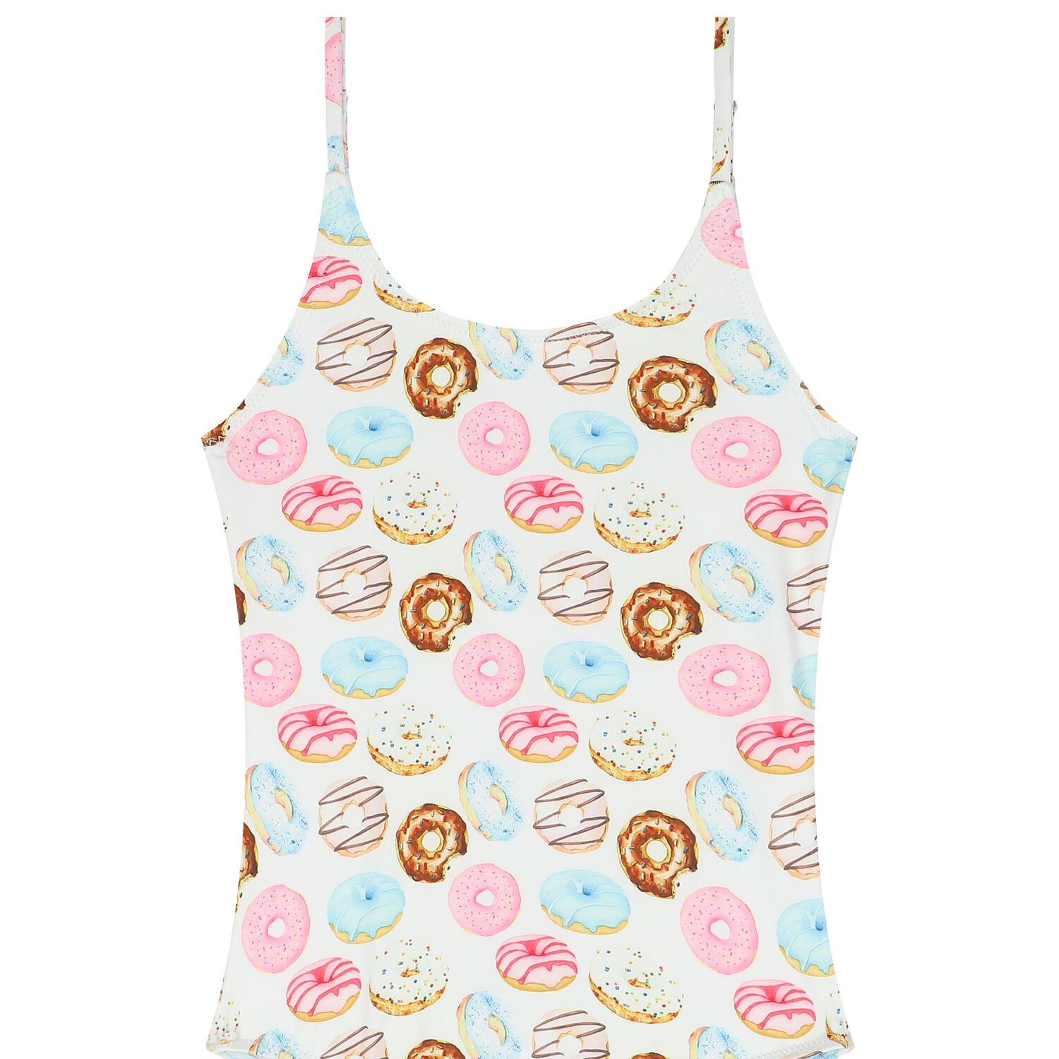 مايوة بنات بطبعة دونات باللون الأبيض, 1, hi-res image number null