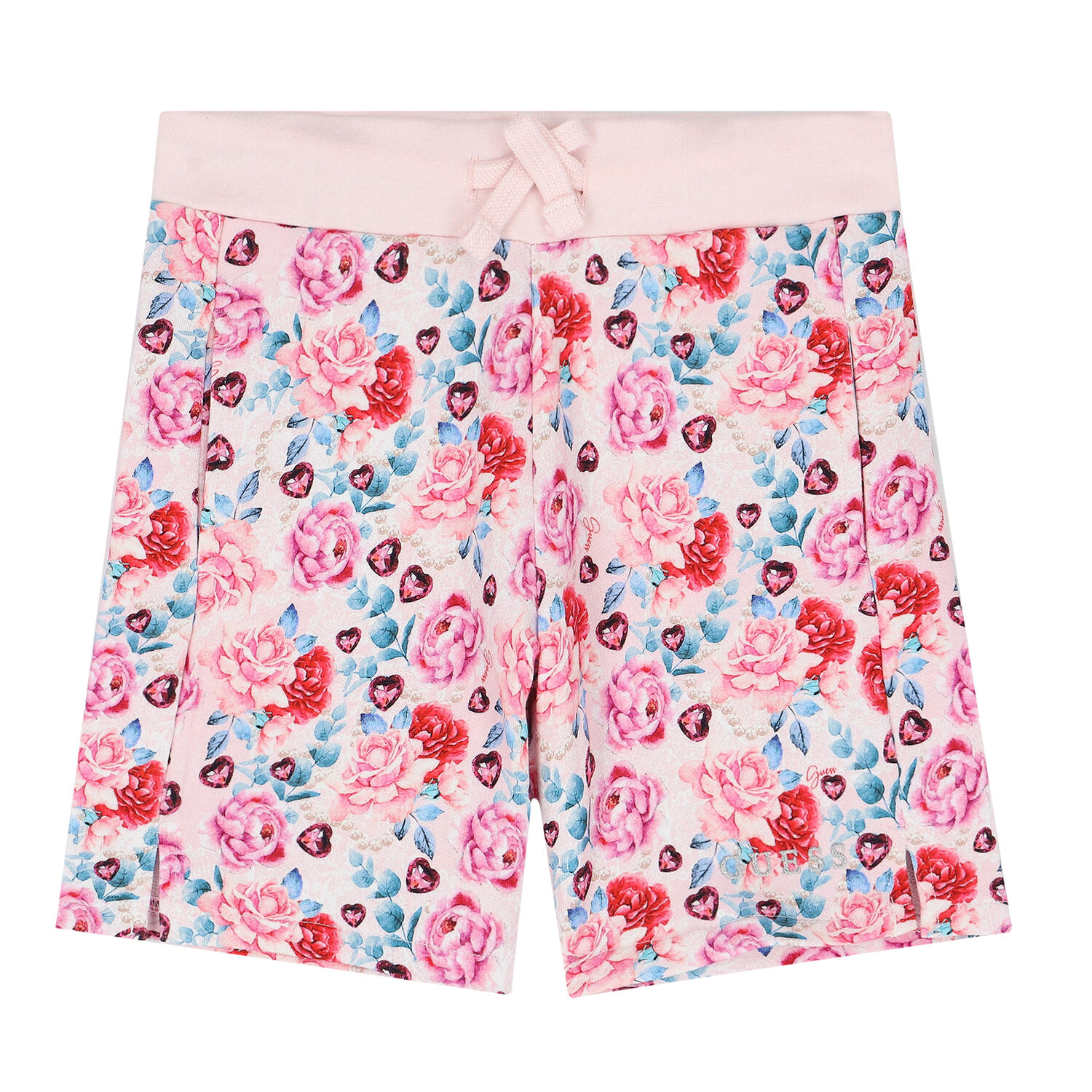 Girls Pink Floral Shorts, 1, hi-res image number null