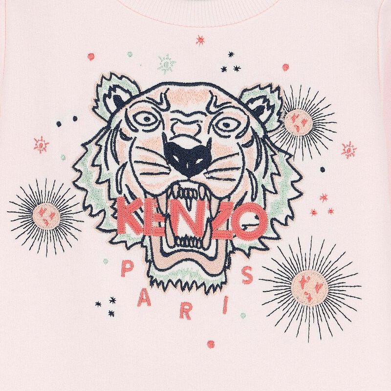 Younger Girls Pink Logo Tiger Dress, 1, hi-res image number null