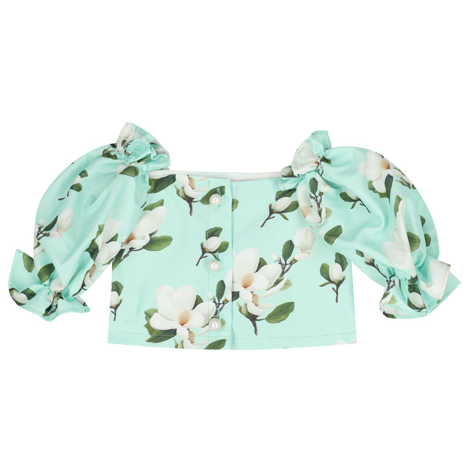 Girls Green Floral Skirt Set, 1, hi-res