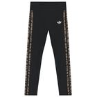 Girls Black Logo Leggings, 1, hi-res