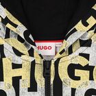 جاكيت بغطاء رأس وسحّاب بأحرف أولية باللون الأسود للأولاد, 1, hi-res