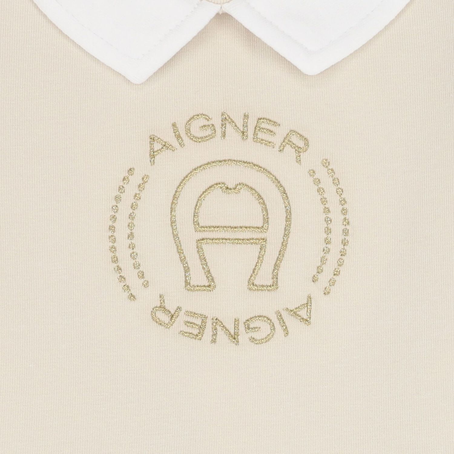 Beige Logo Babygrow, 1, hi-res