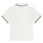 Younger Boys White Logo Polo Shirt, 1, hi-res