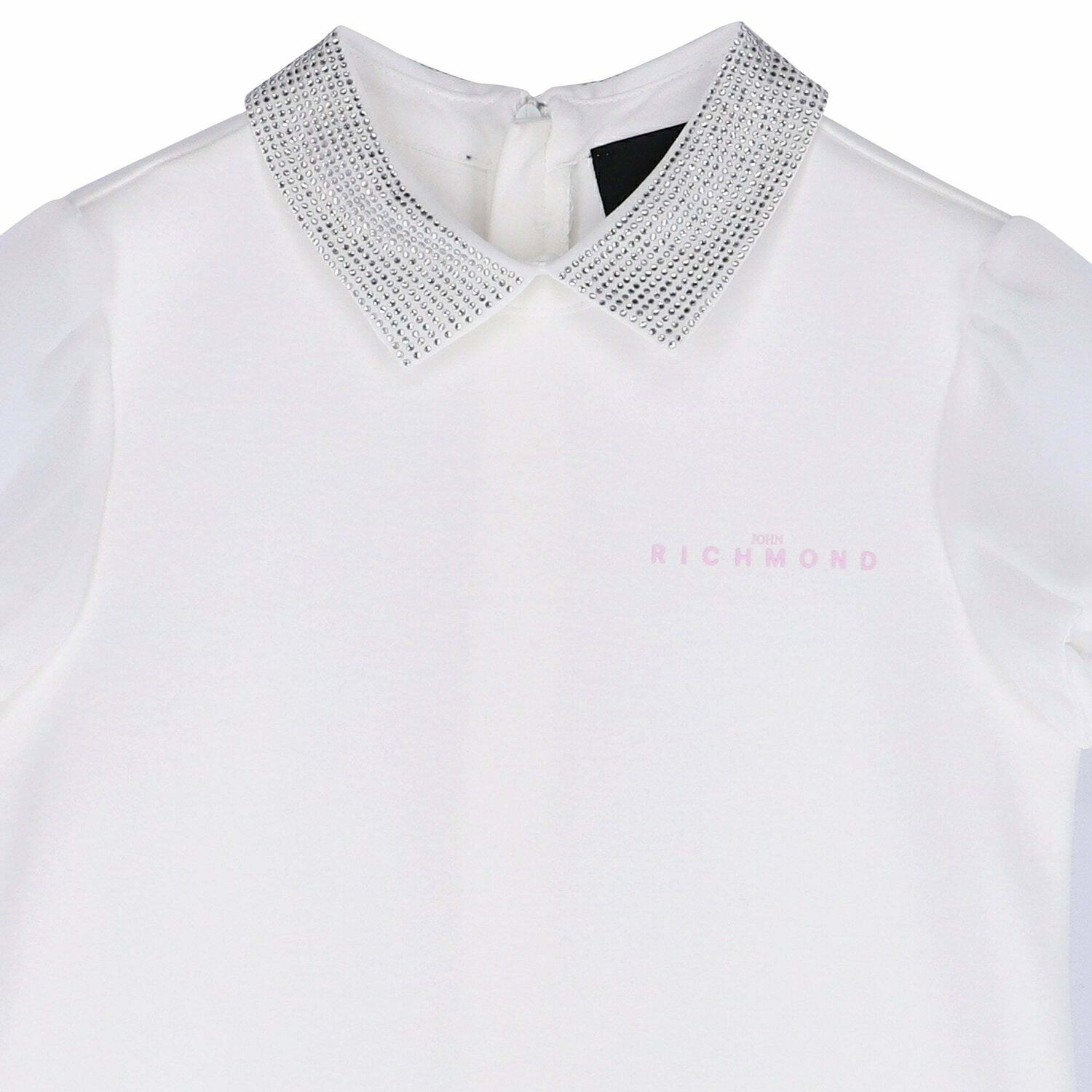 فستان مطرز باللون الابيض للبنات, 1, hi-res