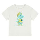 طقم شورت سباحة أبيض وأخضر بنقشة جلد التمساح للأولاد الصغار, 1, hi-res