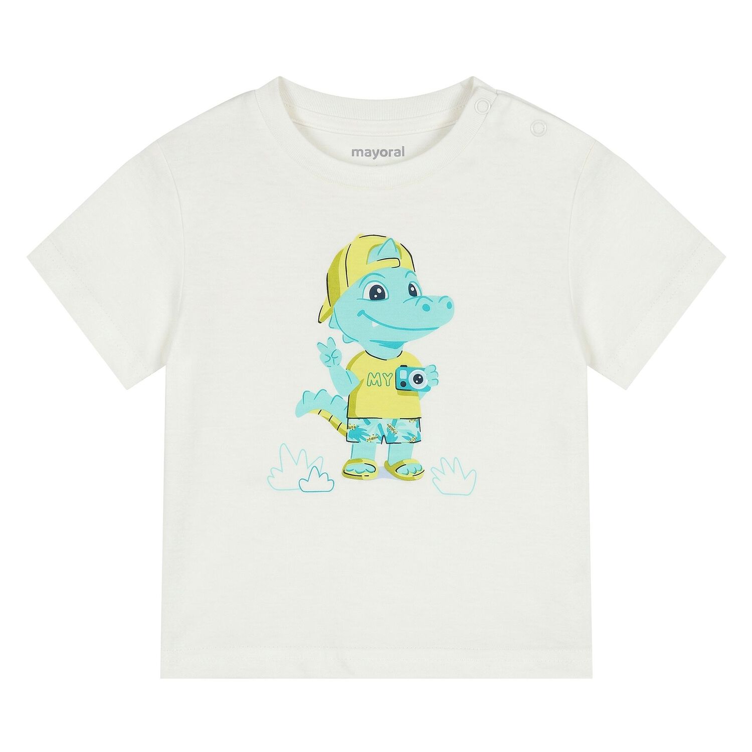 طقم شورت سباحة أبيض وأخضر بنقشة جلد التمساح للأولاد الصغار, 1, hi-res