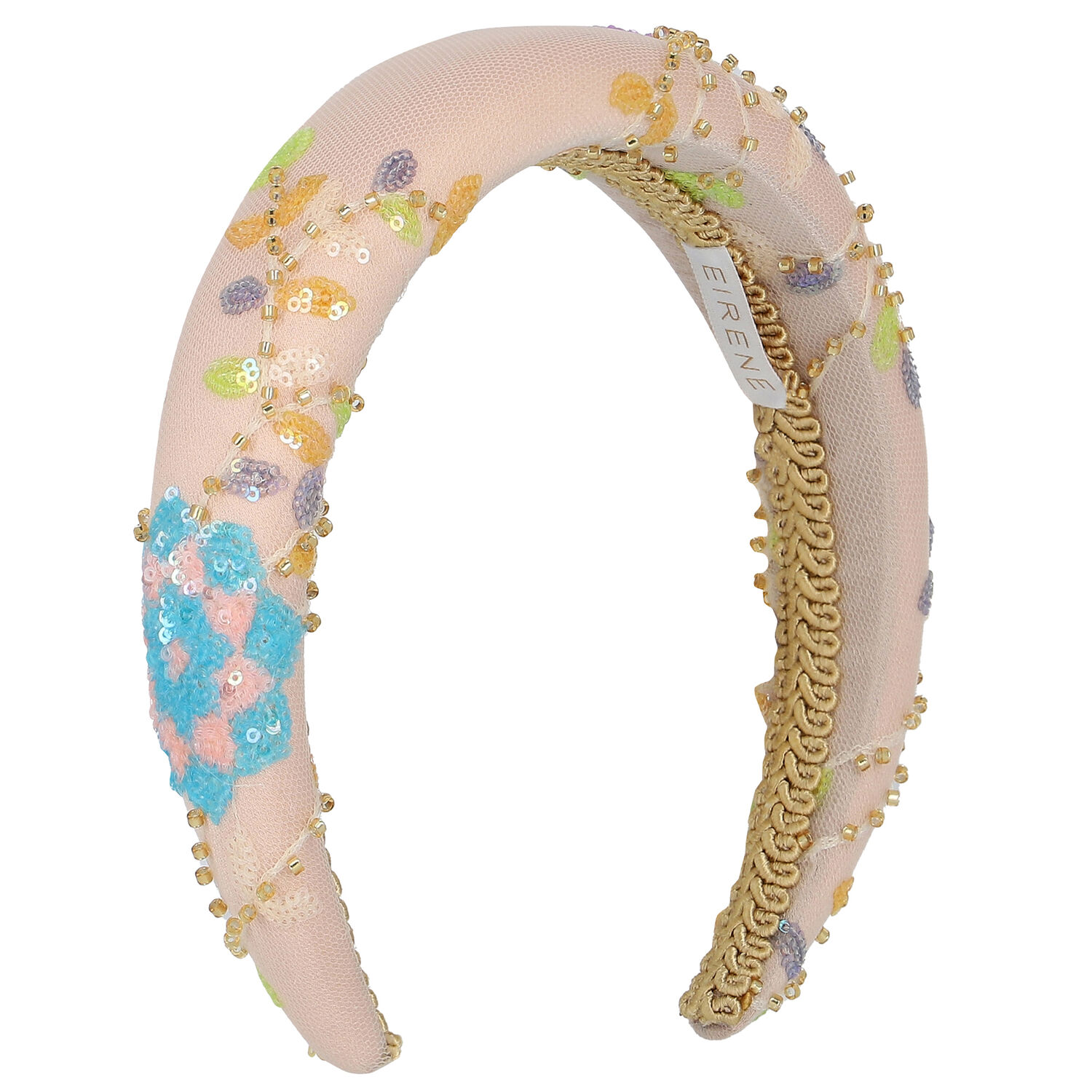 Girls Pink Floral Sequins & Beads Headband, 1, hi-res image number null