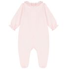Baby Girls Pink Embroidered Babygrow, 2, hi-res