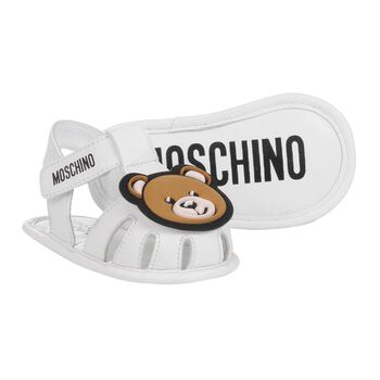 White Teddy Bear Baby Sandals