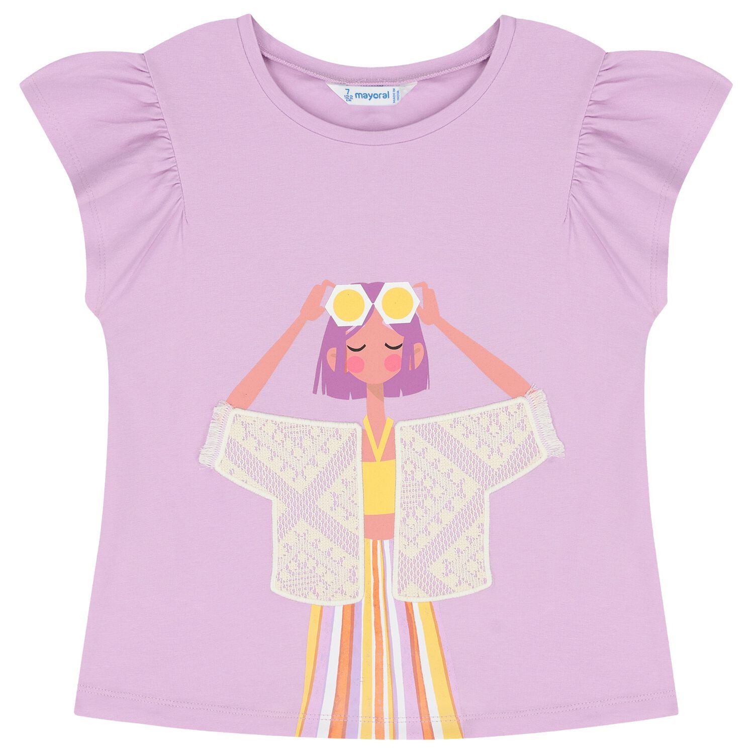 Girls Lilac T-Shirt, 4, hi-res