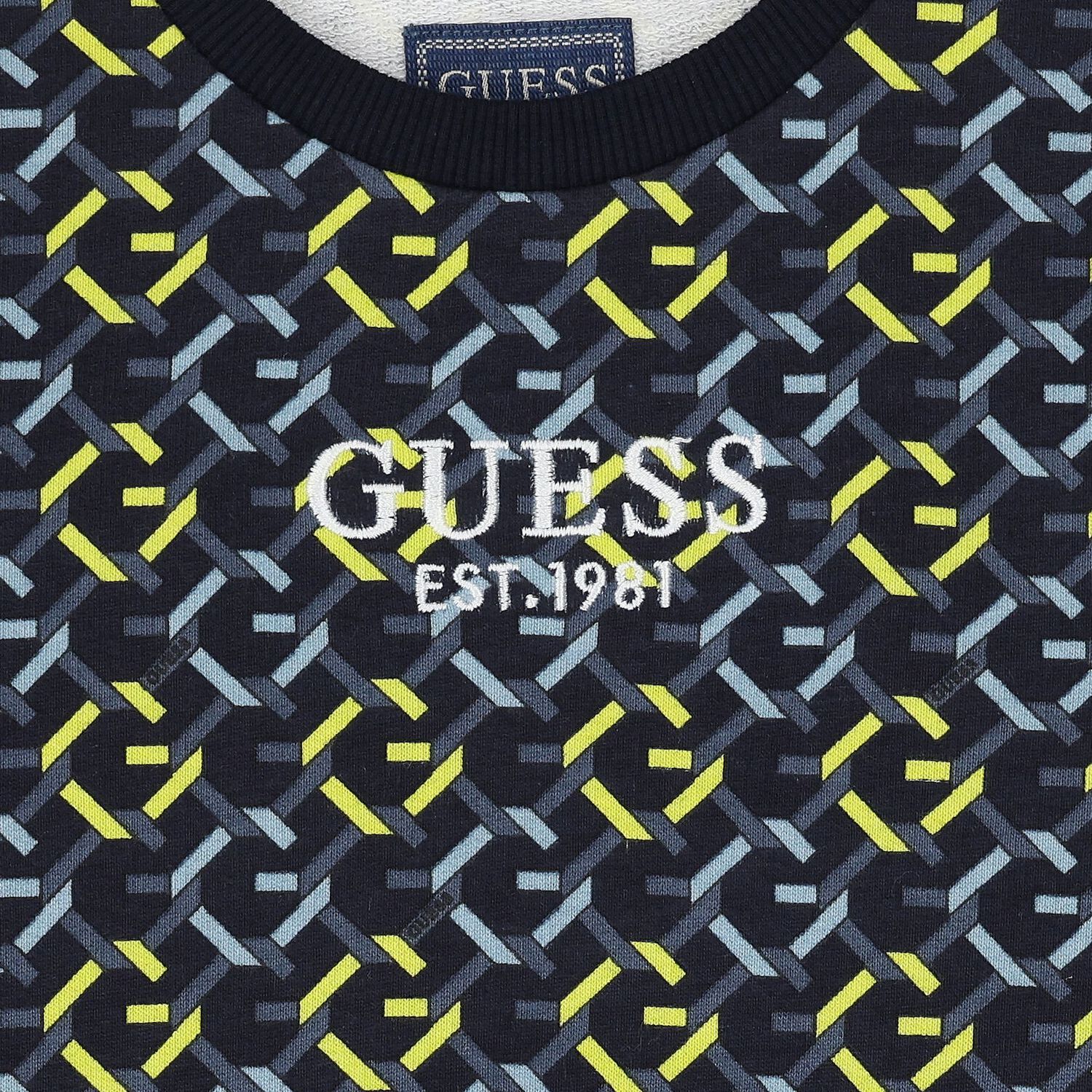 سويت شيرت أولاد بالشعار باللون أزرق داكن , 1, hi-res