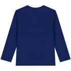 Boys Blue Logo Long Sleeve Top, 1, hi-res