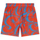 Boys Red & Blue Logo Shorts, 1, hi-res
