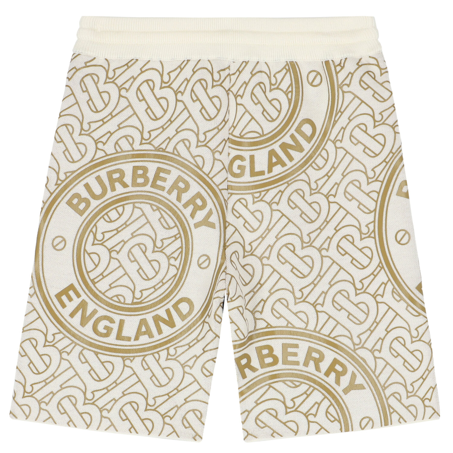 Boys Ivory & Beige Logo Shorts, 1, hi-res image number null