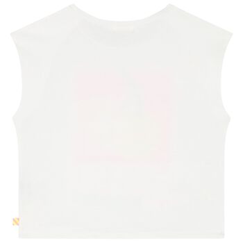 Girls White Embellished T-Shirt