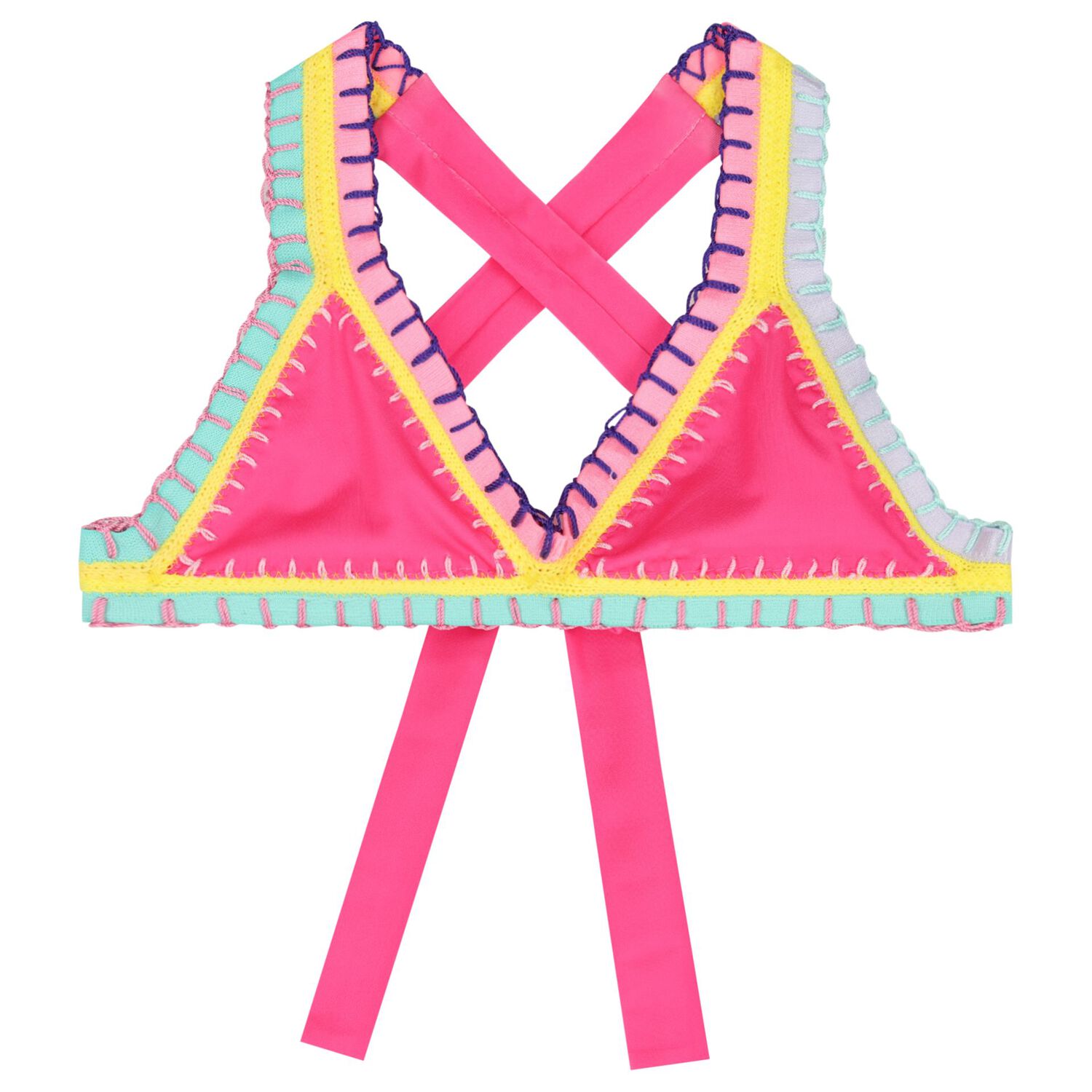 بيكيني مطرز بنات باللون الوردي, 1, hi-res