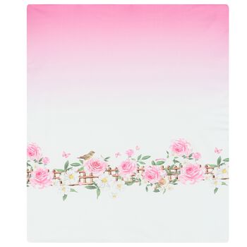 Baby Girls White & Pink Floral Blanket