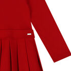 Girls Red Pleated Dress, 1, hi-res