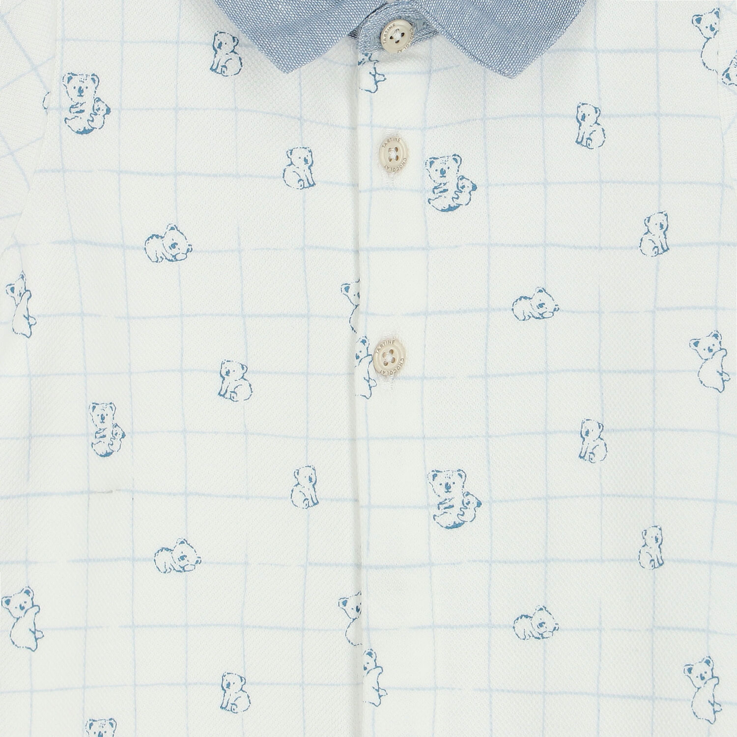 Baby Boys White Koala Polo Romper, 1, hi-res