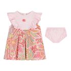Baby Girls Pink Floral Paisley Dress , 1, hi-res