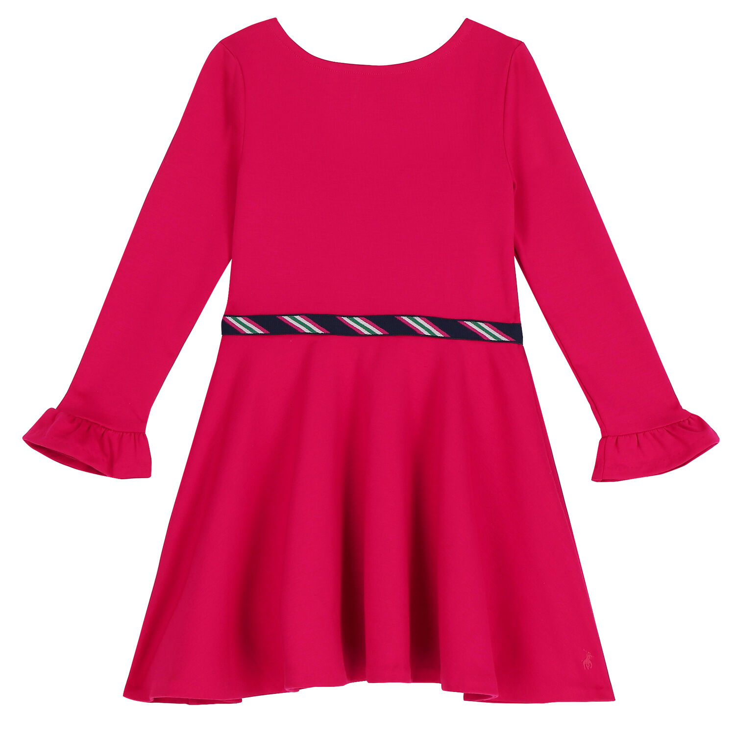 Girls Pink Long Sleeve Dress, 1, hi-res