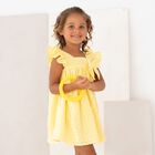 Girls Yellow Broderie Anglaise Dress, 1, hi-res