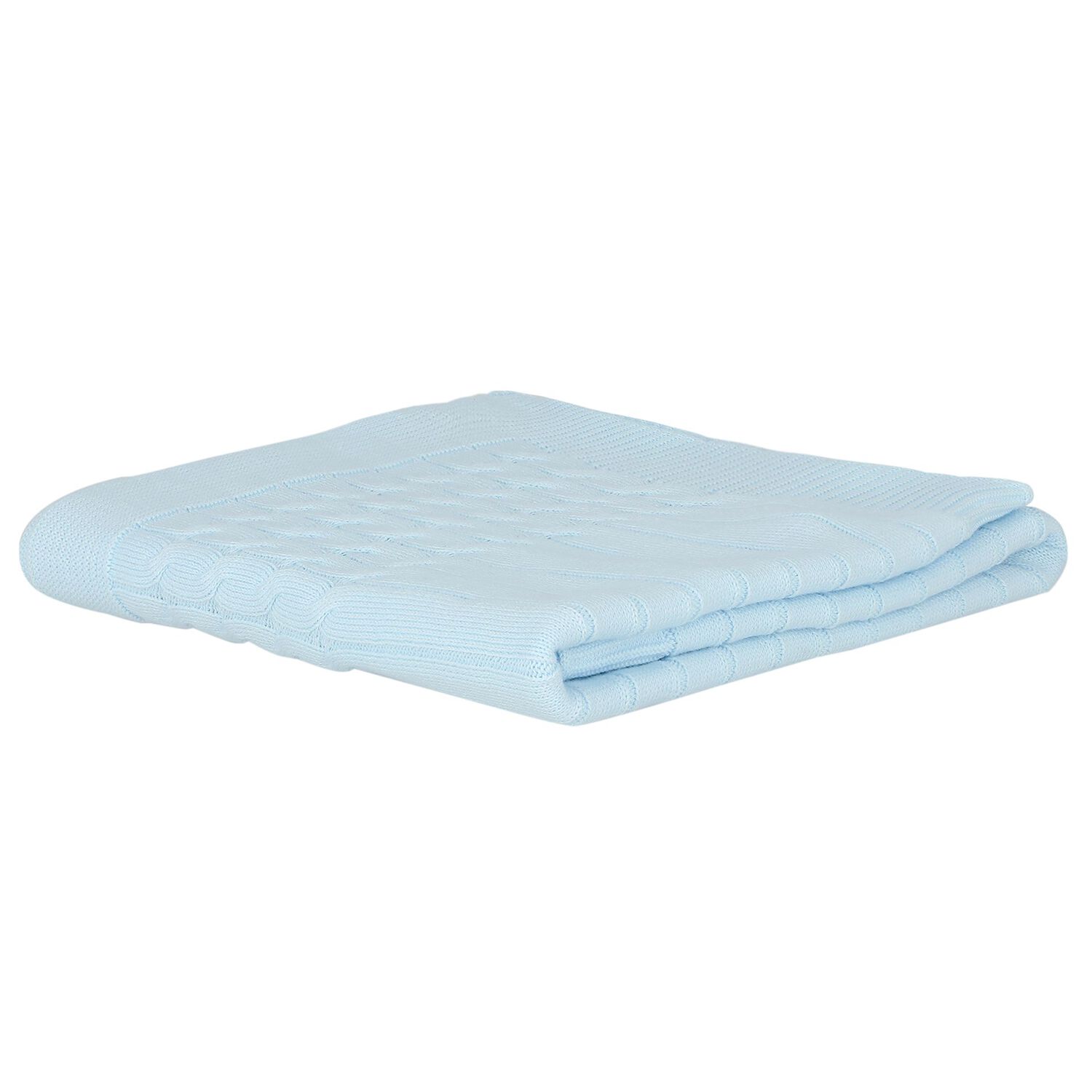 Baby Boys Blue Knit Blanket, 2, hi-res