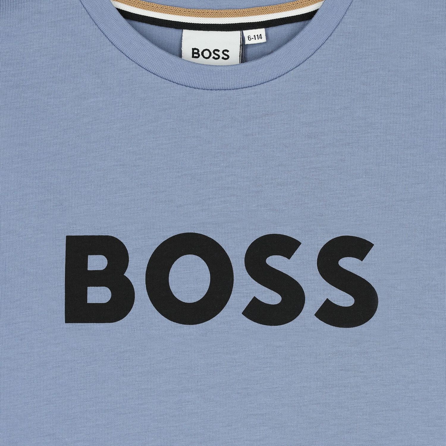 تيشيرت للأولاد بالشعار باللون الأزرق , 1, hi-res image number null