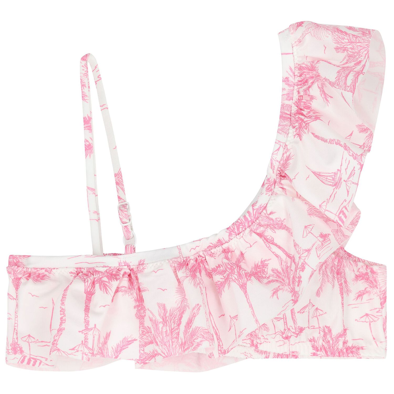 بيكيني بنات بطبعة باللون الابيض و الوردي, 1, hi-res image number null