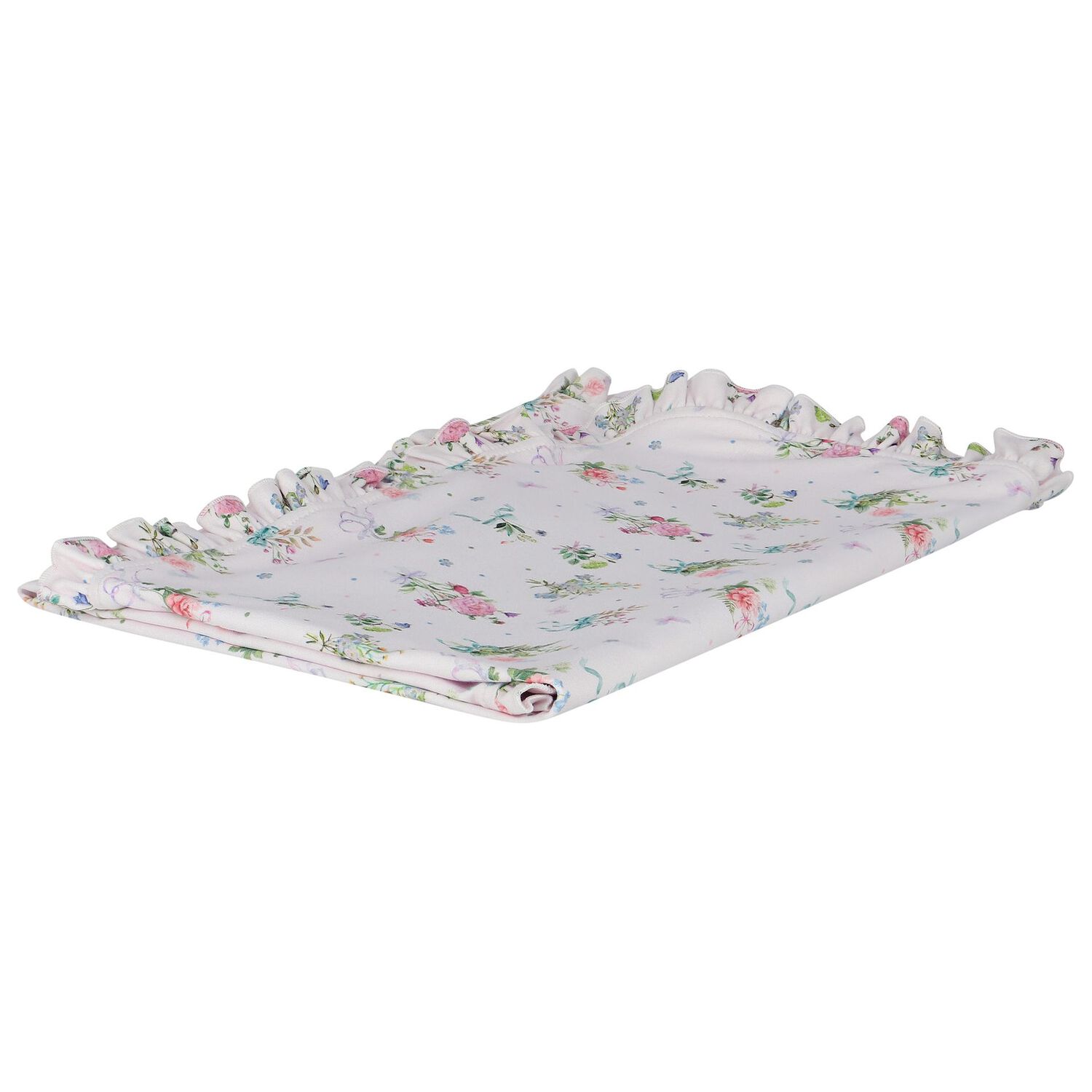 Baby Girls Pink Floral Blanket, 1, hi-res