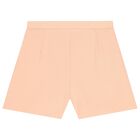 Girls Orange Flower Crepe Shorts Set, 1, hi-res