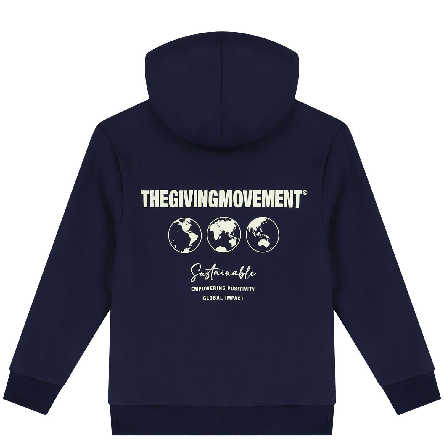 Navy Logo Hooded Zip Up Top, 1, hi-res