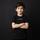 Boys Black Logo T-Shirt, 4, hi-res